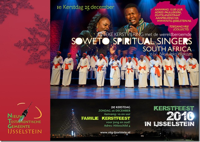 KERSTFEEST 2010 MET DE soweto spiritual singers ijsselstein